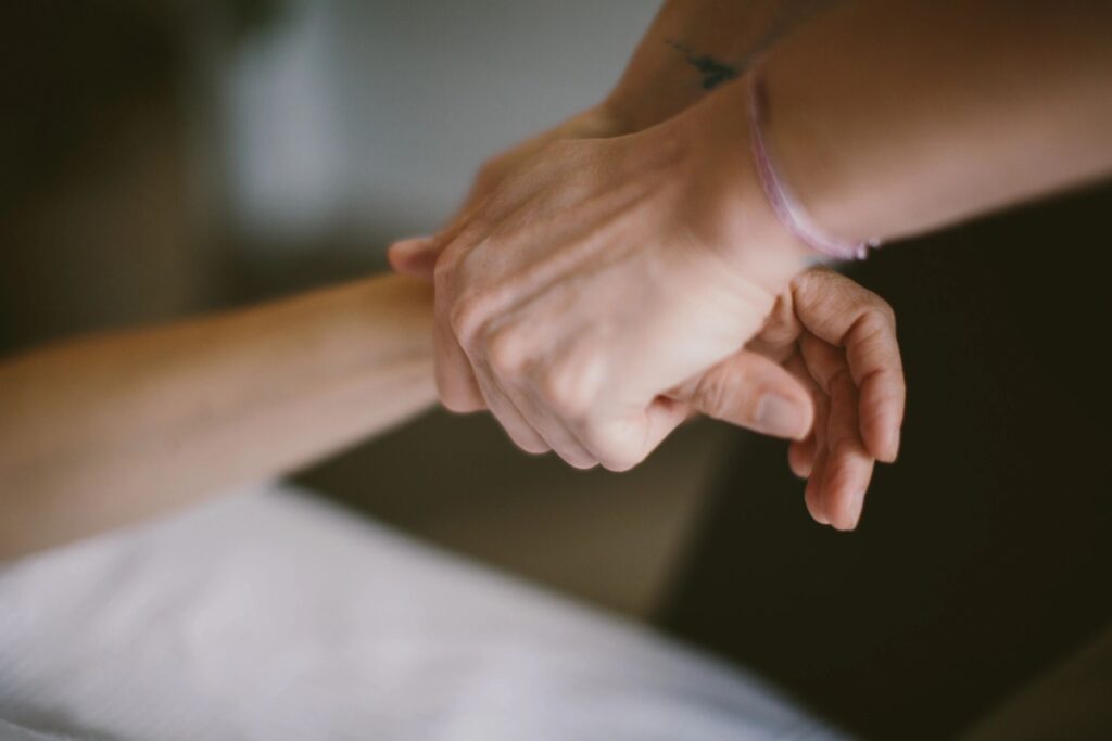 Closeup of a hand massage